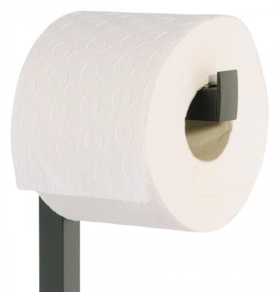 Erga Pap, suport pentru hârtie igienică cu perie de toaletă și dozator, negru-maro, ERG-YKA-P.PAP-WC-BLK