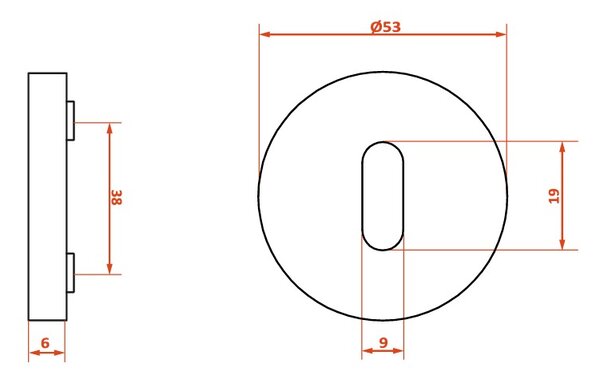 Kuchinox Kuchinox, rozetă mâner pentru cheie de interior, auriu mat, LAV-LO4_G11A