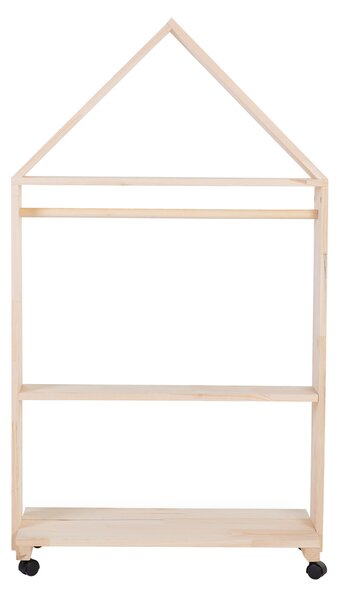 Mobilier decorativ casuta cu roti Childhome 80x135 cm lemn natural