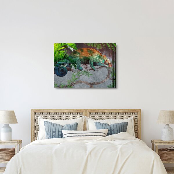 Tablou pe sticlă - Cameleon (70x50 cm)
