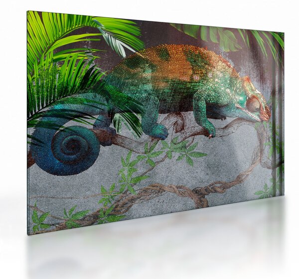 Tablou pe sticlă - Cameleon (70x50 cm)