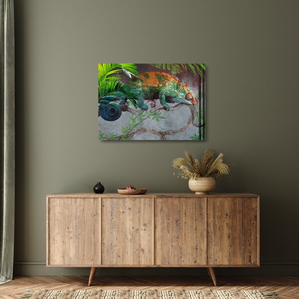 Tablou pe sticlă - Cameleon (70x50 cm)