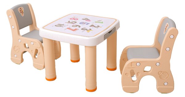 Set masuta cu 2 scaunele Learning Table Orange