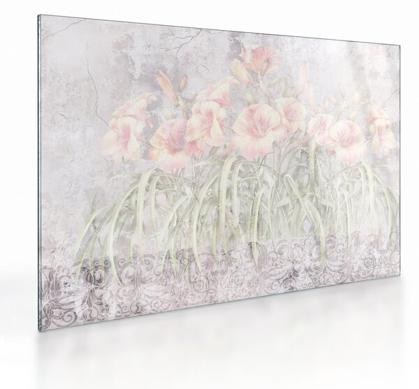 Tablou pe sticlă - Fresca crinilor (70x50 cm)