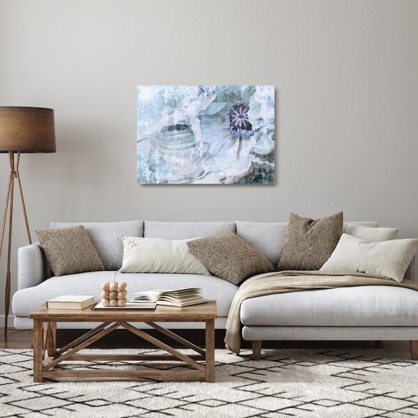 Tablou pe sticlă - Frescă florală pe un perete de cărămidă (70x50 cm)
