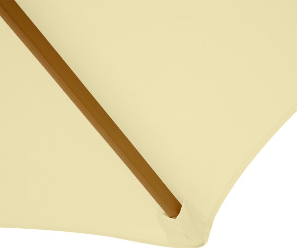 Outsunny Umbrelă de Soare pentru Grădină cu Suport din Lemn, Design Elegant, 2.5x2.3m, Crem, Protecție UV | Aosom Romania