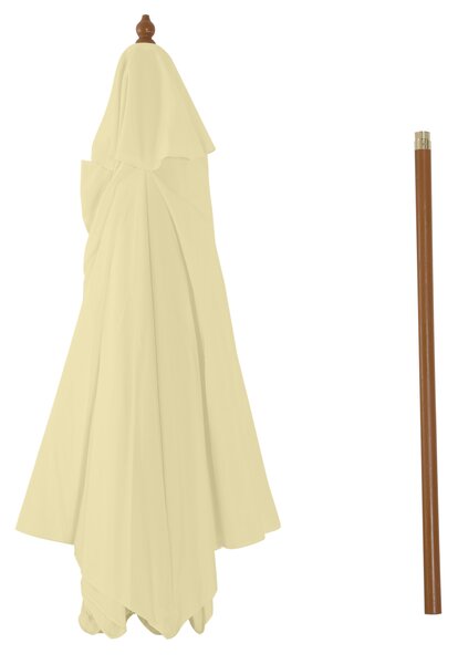 Outsunny Umbrelă de Soare pentru Grădină cu Suport din Lemn, Design Elegant, 2.5x2.3m, Crem, Protecție UV | Aosom Romania