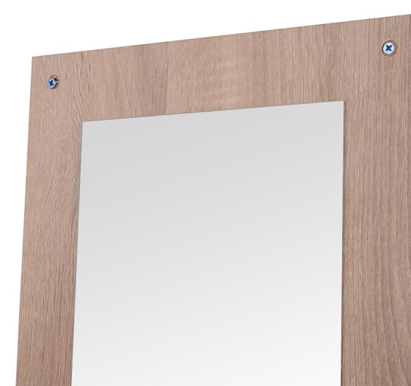 HOMCOM Set 3 Piese Dulap Pantofi cu Cuier si Oglinda pentru Hol in Lemn, 80x27x46.5cm | Aosom Romania