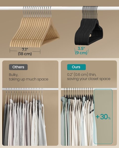 Set 50 buc. Umerase Songmics Negru 43.5x22.5x0.6 cm