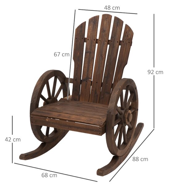 Outsunny Scaun Balansoar de Gradina din Lemn de Molid, Culoarea Lemn 88x68x92cm | Aosom Romania