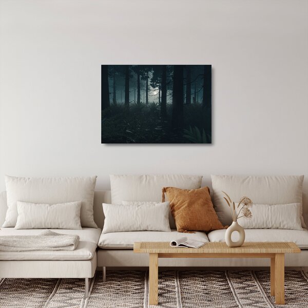 Tablou pe sticlă - Ferigi în lumina lunii (70x50 cm)