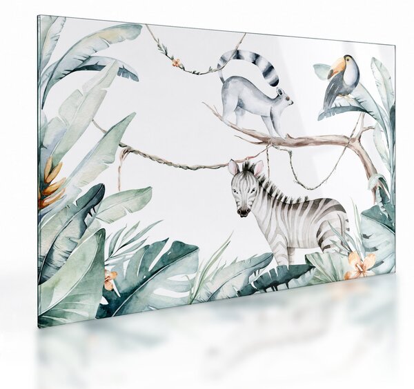 Tablou pe sticlă - Animale exotice (70x50 cm)