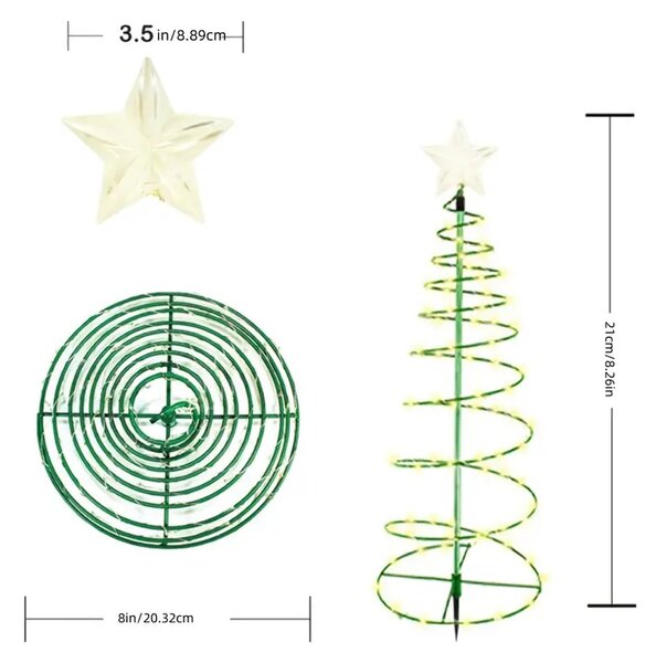 Lichidare de Stoc! Oferta 1+1 Decoratiune Solara 85 cm, Brad cu Stea