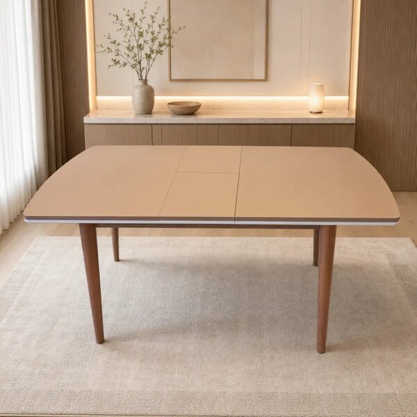 Masă extensibilă Siena, taupe, 160 × 85 × 76 cm