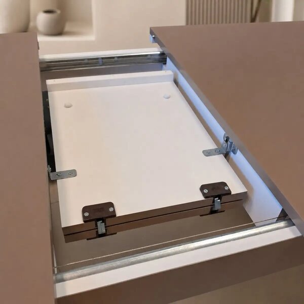 Masă extensibilă Siena, taupe, 160 × 85 × 76 cm