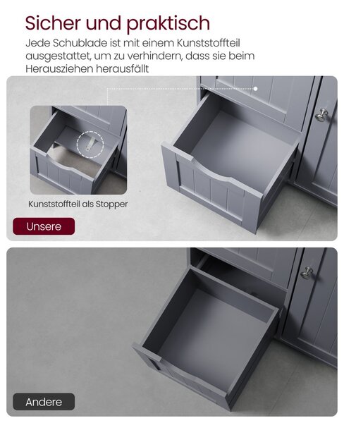 Dulap baie Vasagle Gri 60x30x81 cm