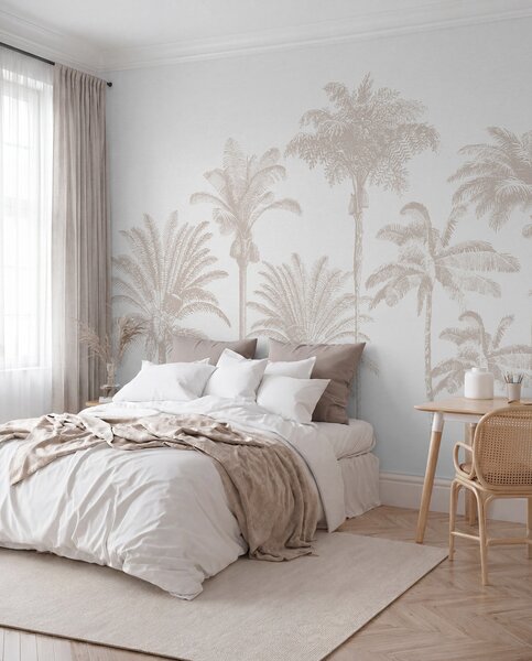 Tapet Palmieri tropicali oază minimă, Fototapet Natură, w08111 : Uwalls.ro