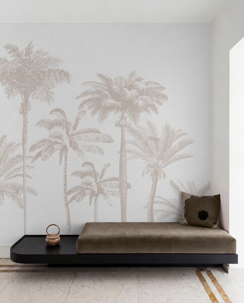 Tapet Palmieri tropicali oază minimă, Fototapet Natură, w08111 : Uwalls.ro