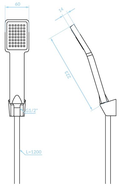 Kuchinox Orca, set de duș manual cu 1 punct, cromat, LAV-NKR_00AD