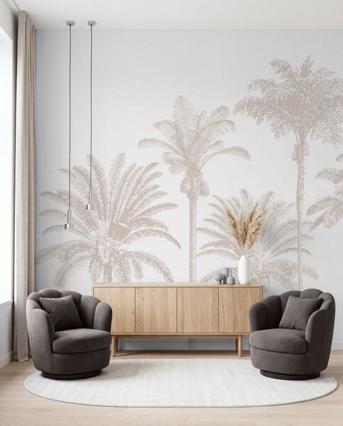 Tapet Palmieri tropicali oază minimă, Fototapet Natură, w08111 : Uwalls.ro