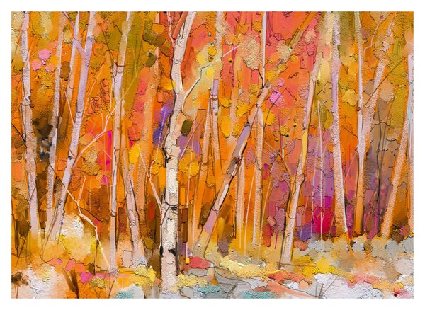 Tablou pe sticlă - Pădurea toamna (70x50 cm)