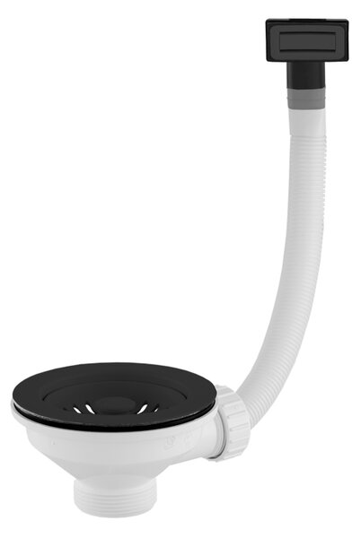 Gamma Gamma, sita pentru chiuvetă cu preaplin 115 mm, negru mat, GMA-1S115BK