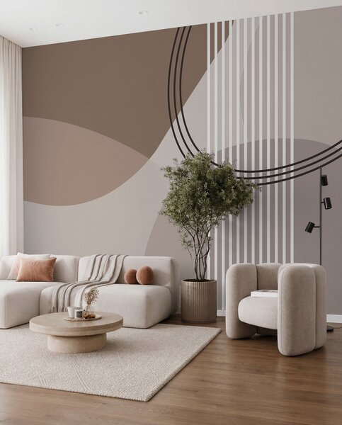 Tapet Geometric abstracție linie și cerc minimalism stil modern, Fototapet Abstract, w08173 : Uwalls.ro