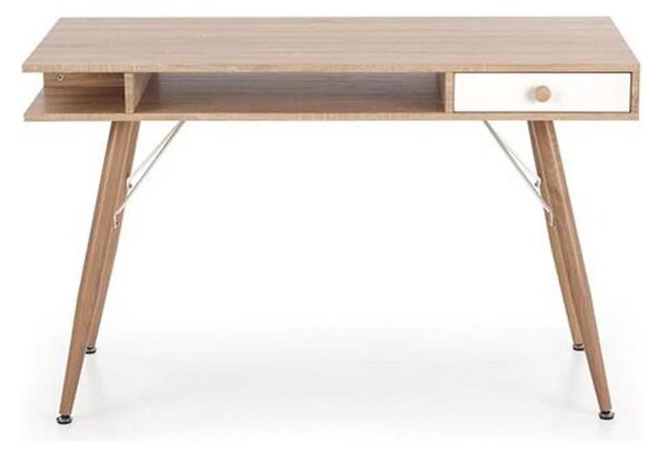 Birou B34, stejar sonoma/alb, 120x60x75 cm