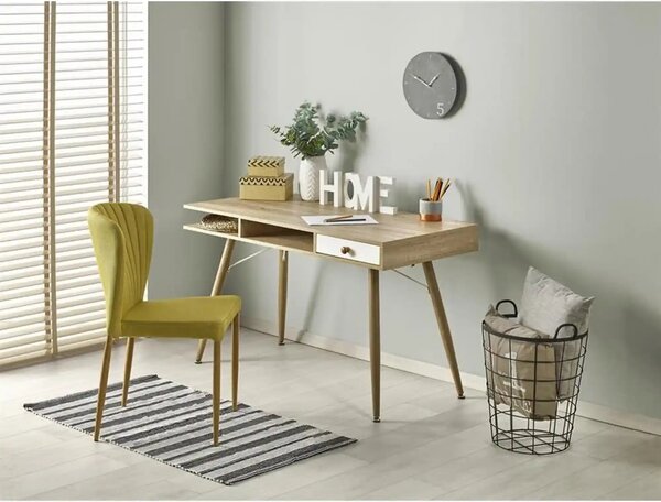 Birou B34, stejar sonoma/alb, 120x60x75 cm