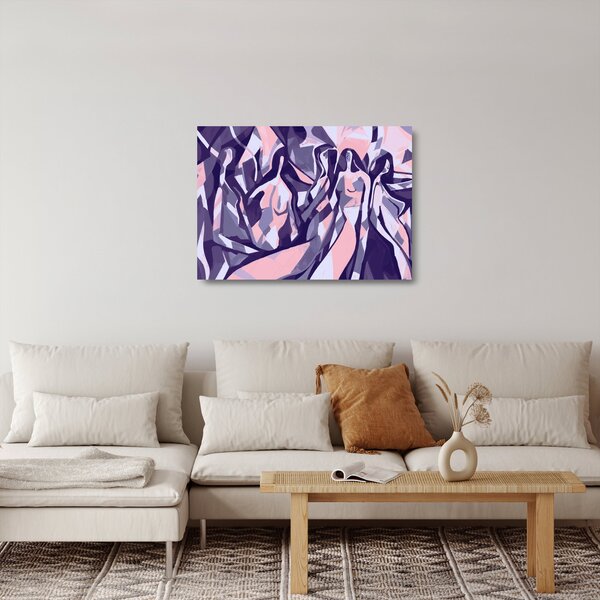 Tablou pe sticlă - Abstract, femei (70x50 cm)