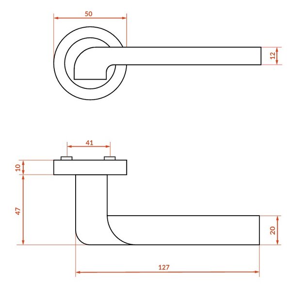 Mâner de ușă Kuchinox Luga II, negru mat, LAV-KS2_900A
