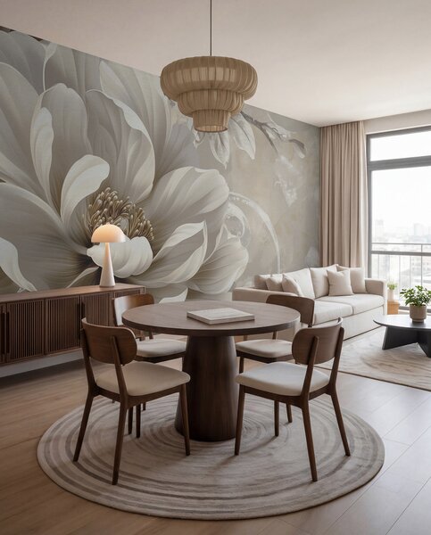 Tapet Floare mare de mure pe peretele grunge, Fototapet 3D, Fototapet 3D Flori, w08181v2 : Uwalls.ro