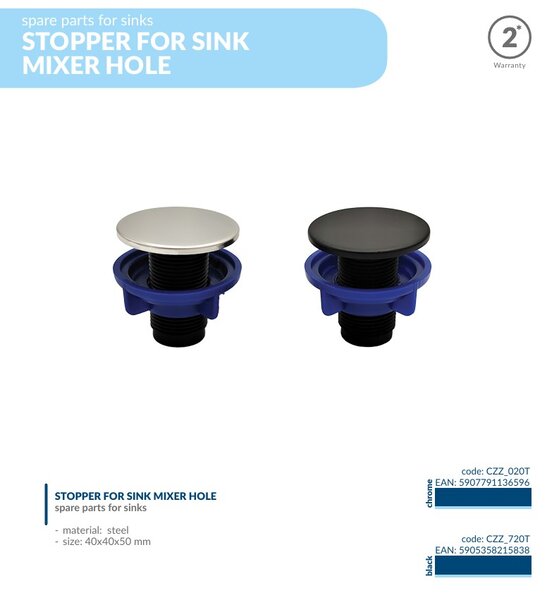 Kuchinox Kuchinox, dop pentru baterie de chiuvetă, negru mat, LAV-CZZ_720T
