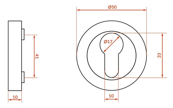 Kuchinox Kuchinox, rozetă mâner cu orificiu pentru inserție cilindrică, negru mat, LAV-LO1_912A