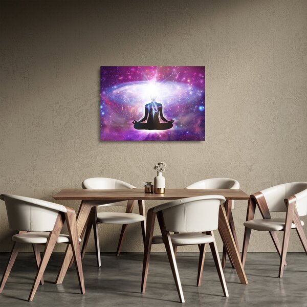 Tablou pe sticlă - Conexiune cu univers (70x50 cm)