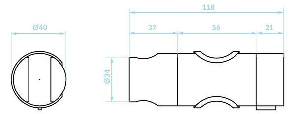 Kuchinox Kuchinox, suport duș manual glisant pentru coloană de duș cu diametrul de 20-25 mm, negru mat, LAV-CNO_702D