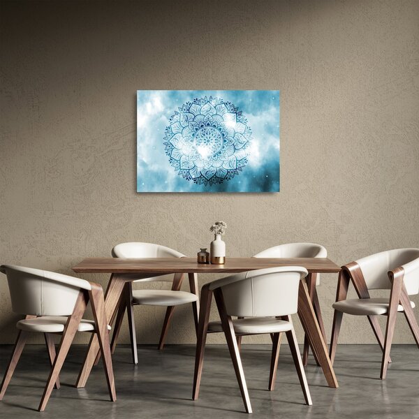 Tablou pe sticlă - Mandala cerească (70x50 cm)