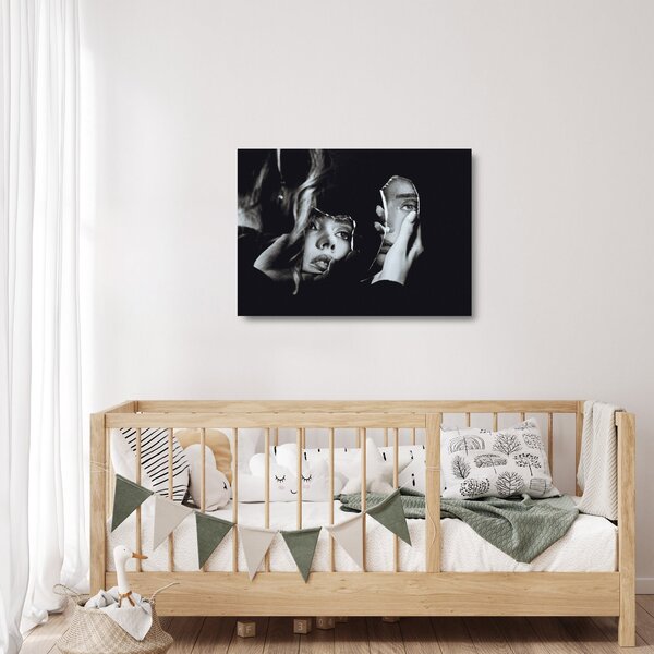 Tablou pe sticlă - Privind în oglindă (70x50 cm)