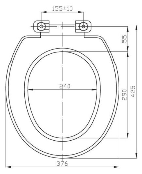 Aqualine Aqualine, scaun WC REGINA, alb, 3551