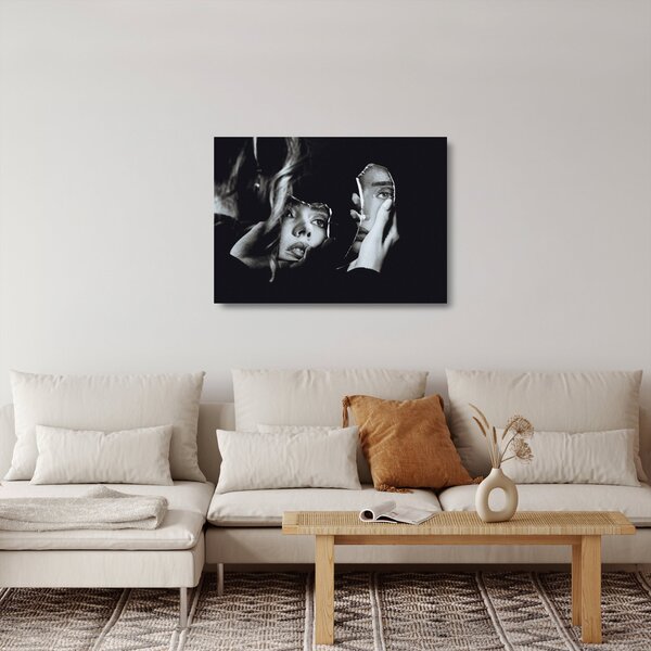 Tablou pe sticlă - Privind în oglindă (70x50 cm)