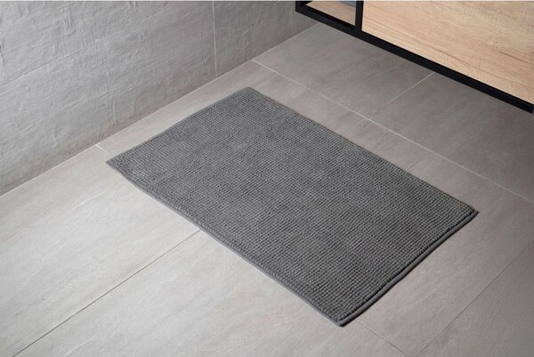 BISK Erga Basic, covoraș de baie 80x50 cm, model 6 Chenille Rolled, gri, ERG-08687