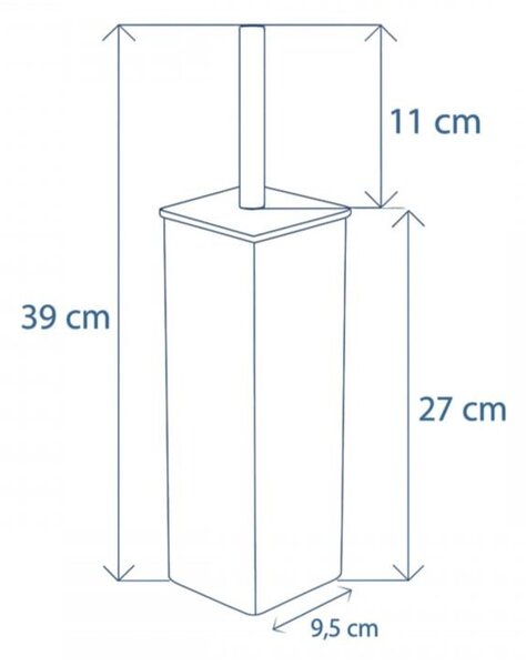 Erga Fonti, perie de toaletă verticală cu perie din silicon, neagră, ERG-YKA-P.FONTI-SILKA-FB