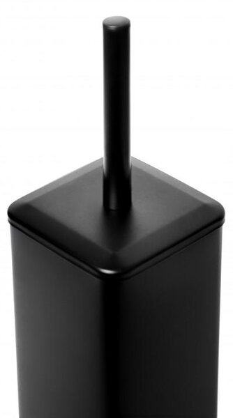 Erga Fonti, perie de toaletă verticală cu perie din silicon, neagră, ERG-YKA-P.FONTI-SILKA-FB