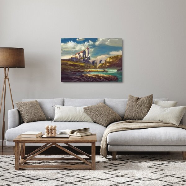 Tablou pe sticlă - Castelul medieval (70x50 cm)
