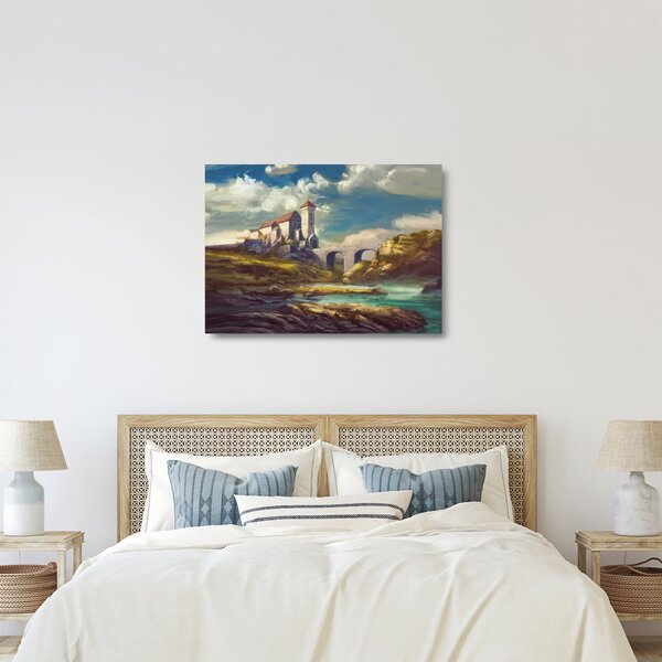 Tablou pe sticlă - Castelul medieval (70x50 cm)