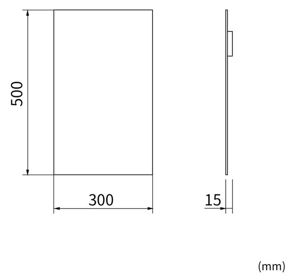 Erga Rectangle, oglindă dreptunghiulară 30x50 cm, ERG-V01-RECTAGLE-3050-CL