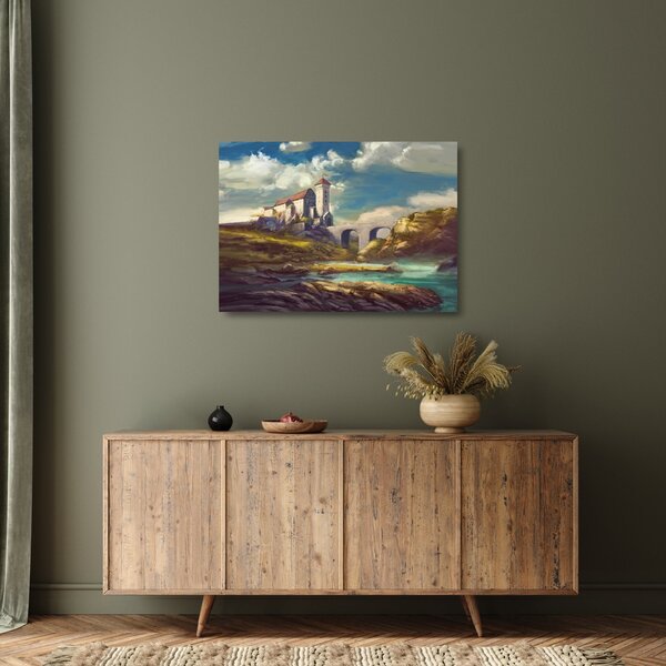Tablou pe sticlă - Castelul medieval (70x50 cm)