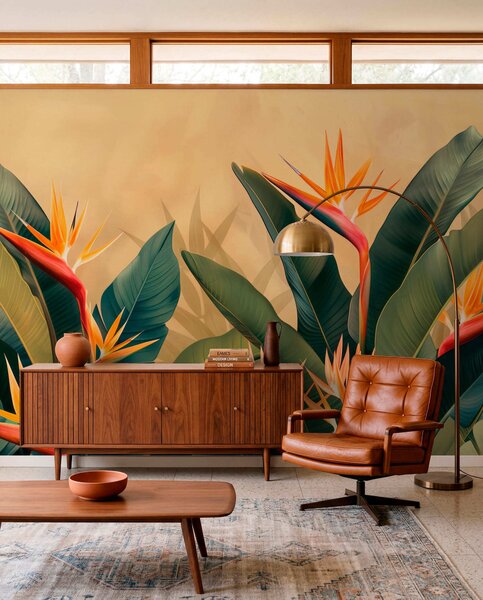 Tapet Înflorire tropicală caldă, Fototapet Natură, w01484 : Uwalls.ro
