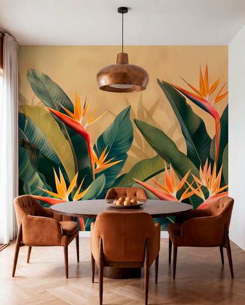 Tapet Înflorire tropicală caldă, Fototapet Natură, w01484 : Uwalls.ro