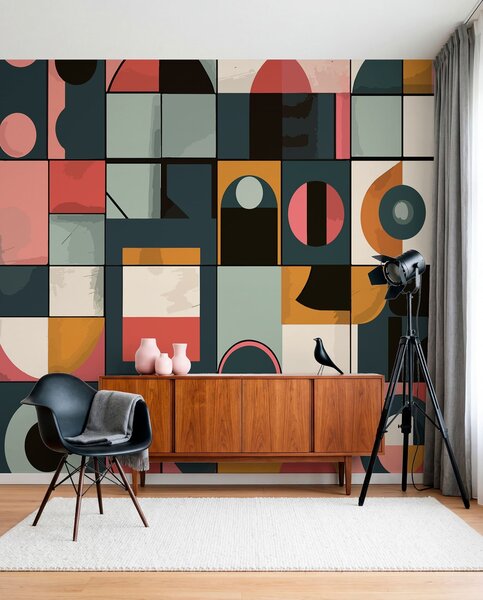 Tapet Stil Bahaus, Fototapet Abstract, w01075 : Uwalls.ro